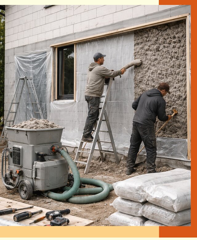 Утепление дома из газобетона эковатой в Пензе от 4619 руб./м2 | ТепломастерПнз
