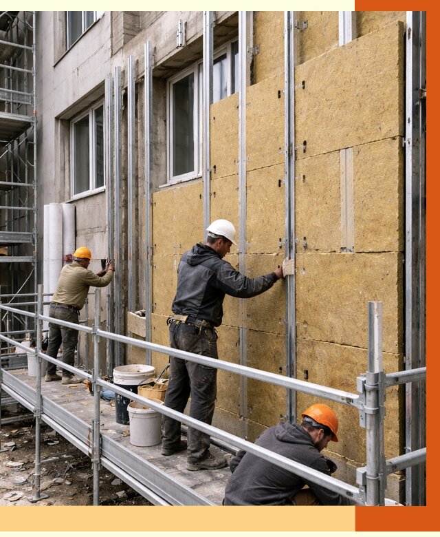 Утепление вентилируемого фасада в Пензе от 5748 руб/м2 — монтаж и утепление вентфасад | ТепломастерПнз